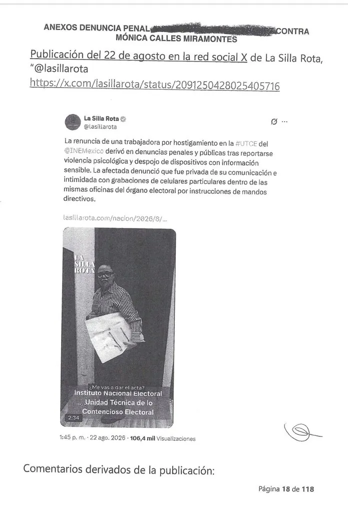 Mónica Calles Miramontes Denuncia Morena